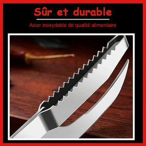 Couteau pour enlever les écailles poisson couper/gratter/creuser 3-en-1