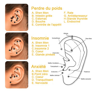 Supports de boucles d'oreilles Lymphvitic en alliage de titane et de platine 18K