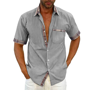 Chemise décontractée à col écossais pour hommes