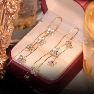Boucles d'Oreilles Zircon Fleur de Prunier
