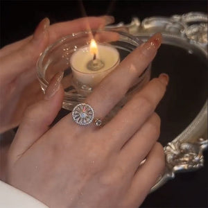Bague tournante pour le soulagement de l'anxiété en cristal