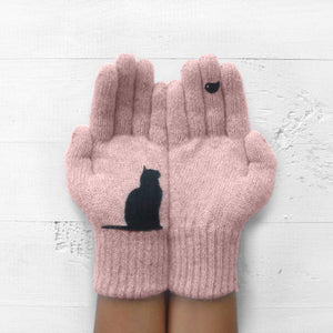 Gants de coton Imprimé motif chat