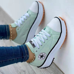 Chaussures en toile à plateforme pour printemps & été
