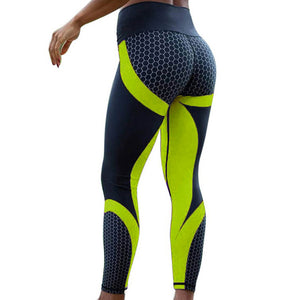 Leggings de sport taille haute taille haute à blocs de couleurs