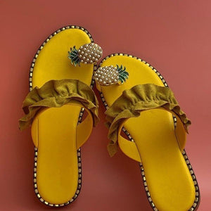 Pantoufles d'ananas d'été pour femmes