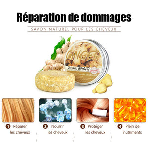 Savon de shampoing au gingembre pour repousser des cheveux (2 pièces)