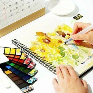 Palette de pigments de gouache solide