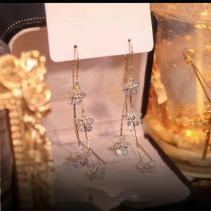 Boucles d'Oreilles Zircon Fleur de Prunier
