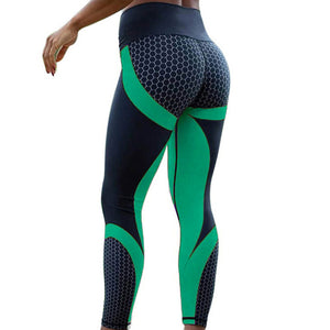 Leggings de sport taille haute taille haute à blocs de couleurs