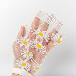 Chaussettes marguerites transparentes