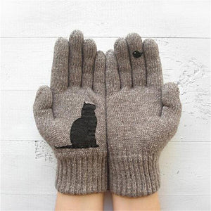 Gants de coton Imprimé motif chat