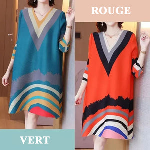 Robe ample élégante à col en V