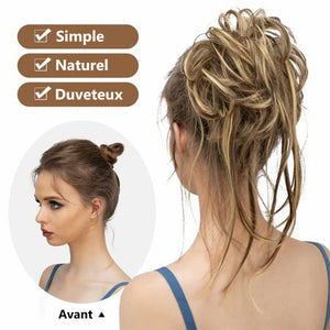 Cheveux chignon moelleux bouclé