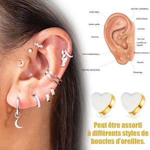 Supports de boucles d'oreilles Lymphvitic en alliage de titane et de platine 18K