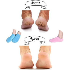 Chaussettes hydratantes avec doublure en gel