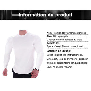 T-shirt en col rond à manches longues couleur unie