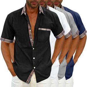 Chemise décontractée à col écossais pour hommes