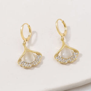 Boucles d'oreilles feuille de Ginkgo