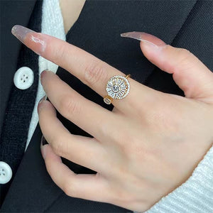 Bague tournante pour le soulagement de l'anxiété en cristal
