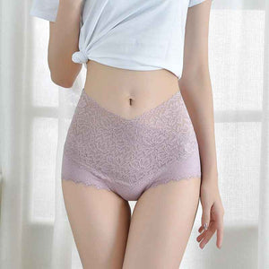 Culotte femme en dentelle taille haute