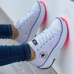 Chaussures en toile à plateforme pour printemps & été