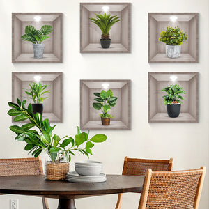 Autocollant mural vase fleurs 3D