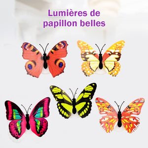 Autocollant papillon lumineux LED (10 pièces)- Couleurs expédiées au hasard