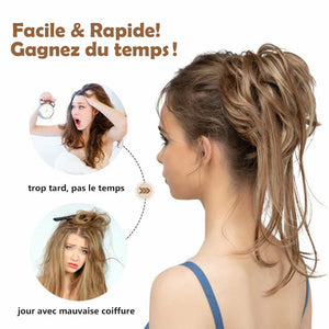 Cheveux chignon moelleux bouclé