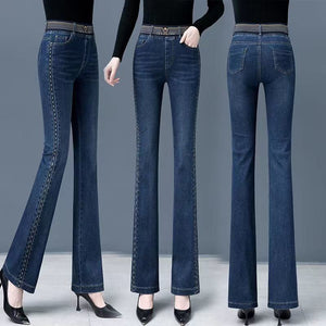 Jean extensible à taille haute