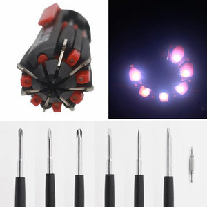 Tournevis 8 en 1 avec lampe de travail et lampe de poche