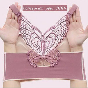 Soutien-gorge sans bretelles à broderie papillon