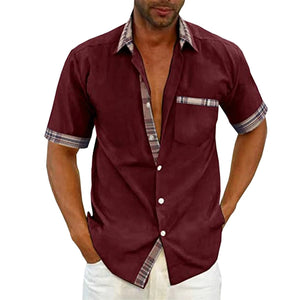 Chemise décontractée à col écossais pour hommes