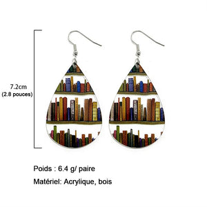 Boucles d'oreilles livre pour les amoureux des livres