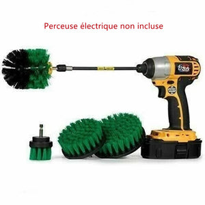 Brosse de nettoyage d'entretien voiture cuisine sol (Perceuse sans fil NON incluse)