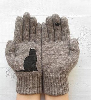 Gants de coton Imprimé motif chat