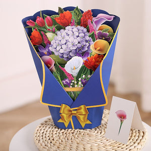 Carte de vœux bouquet de fleurs pop-up