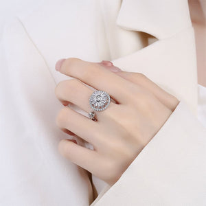 Bague tournante pour le soulagement de l'anxiété en cristal