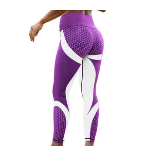 Leggings de sport taille haute taille haute à blocs de couleurs