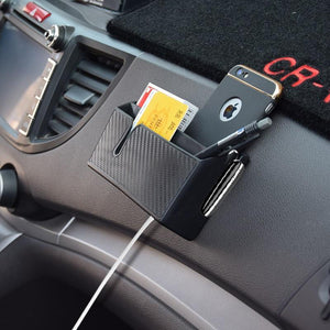 Boîte de rangement auto-adhésive pour téléphone de voiture