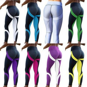 Leggings de sport taille haute taille haute à blocs de couleurs