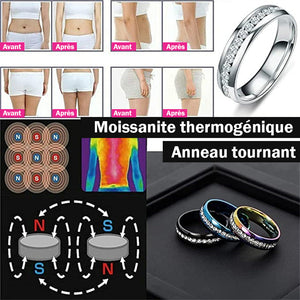 Anneau tournant en moissanite thermogénique