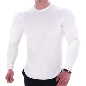 T-shirt en col rond à manches longues couleur unie