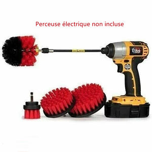 Brosse de nettoyage d'entretien voiture cuisine sol (Perceuse sans fil NON incluse)