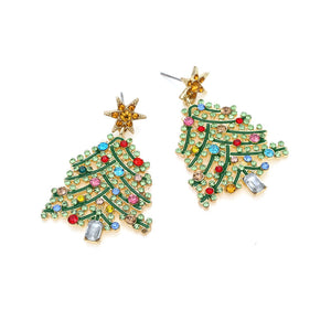 Boucles D'oreilles Tiges Sapin De Noël