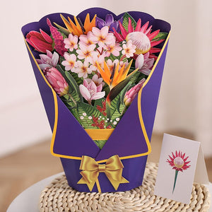 Carte de vœux bouquet de fleurs pop-up