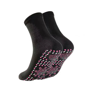 Chaussettes de mise en forme auto-chauffantes à acupression de tourmaline