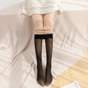 Collants chauds translucides en polaire