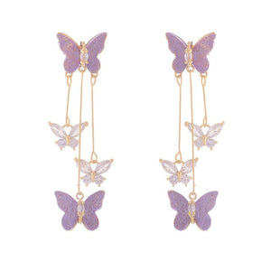 Boucles d'oreilles papillon violet