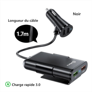 Chargeur rapide de voiture à quatre ports