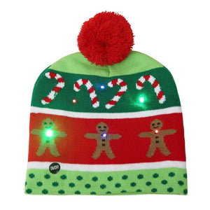 Bonnet tricoté de Noël avec Lumière LED